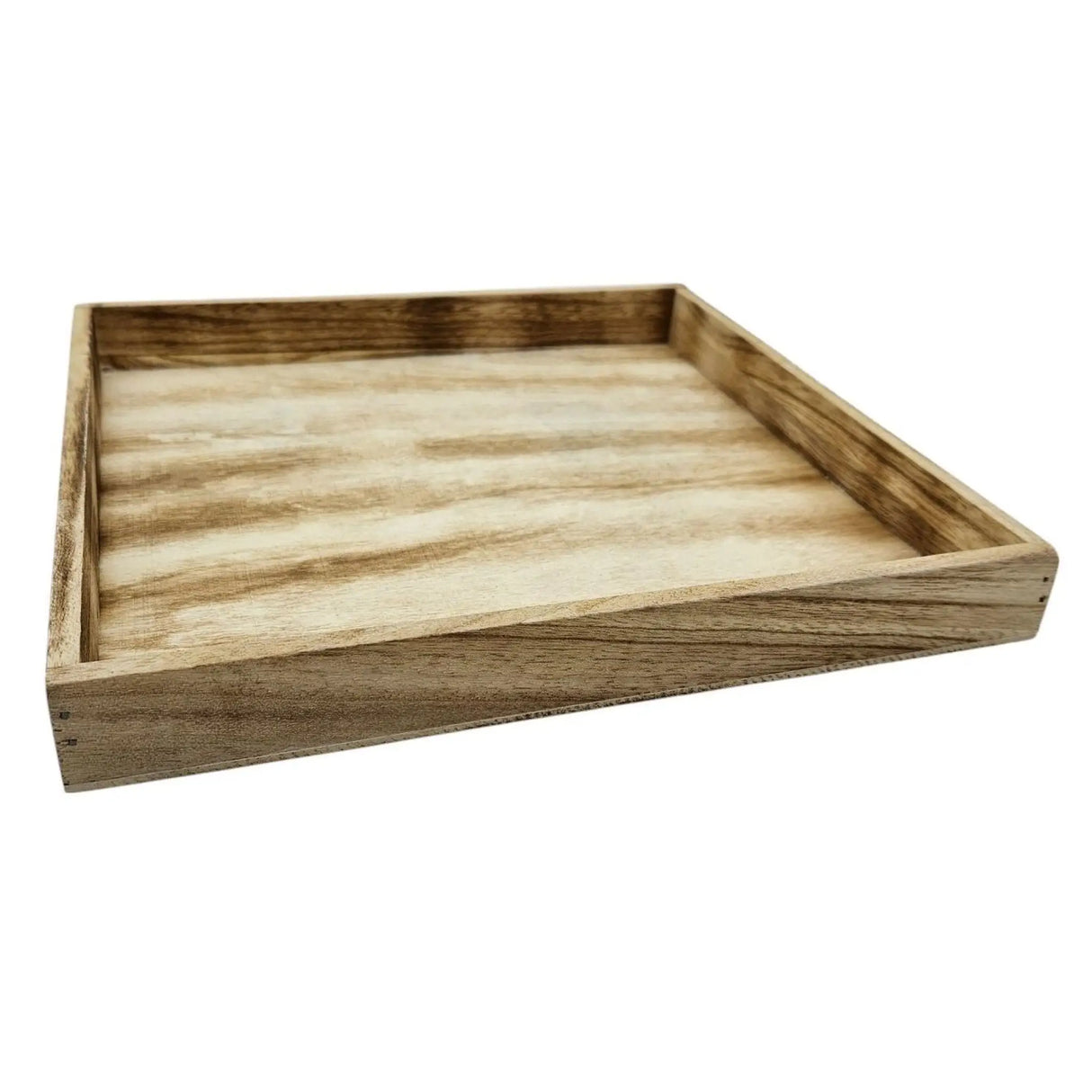 Tablett Holztablett 26x26 braun Natur Dekotablett rechteckig Kerzentablett - XL 26x26x3 cm - Dekotablett