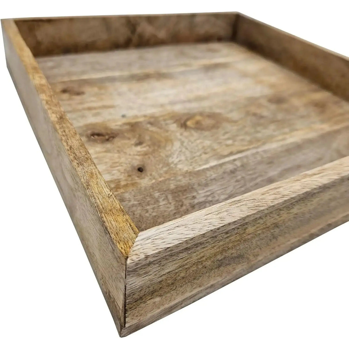 Tablett Mangoholz Dekotablett massives Holz Tischdeko Serviertablett 30 x 30 cm - Holztablett
