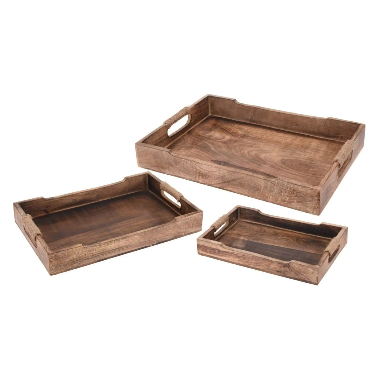 Tablett Serviertablett Holz Mango braun Holztablett Deko Dekotablett dunkelbraun - Serviertablett