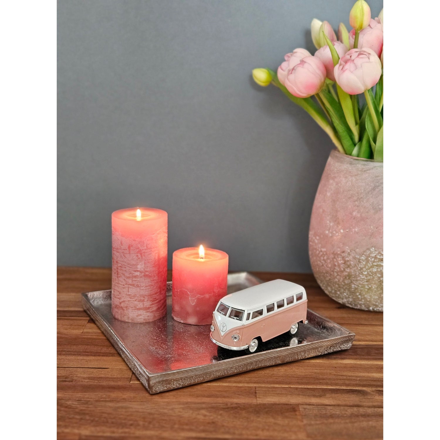 Tray decorative plate silver metal solid table decoration bowl decorative bowl 25 x 25 cm