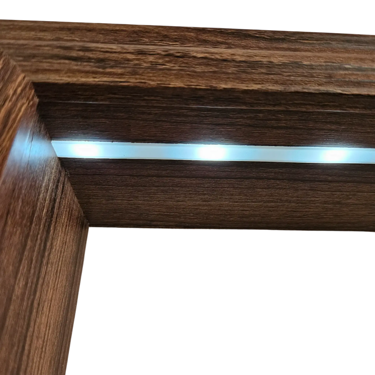 Wandregal Holzregal Dekoregal Modern mit LED 40x25 cm braun Bilderrahmen - Wandregal