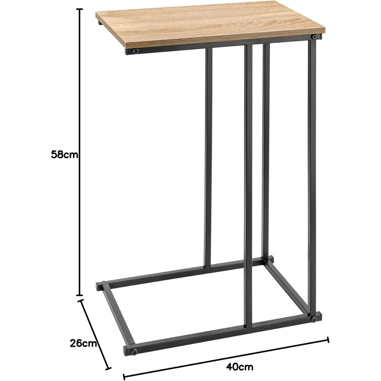 Beistelltisch Butler schwarz braun Metall 40x26x58 cm hoch