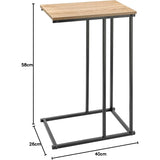 Beistelltisch Butler schwarz braun Metall 40x26x58 cm hoch