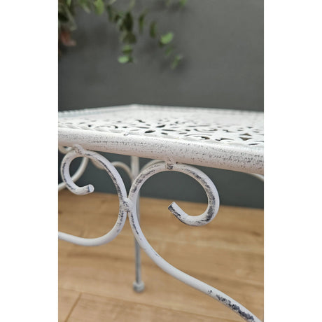 Beistelltisch Metall Tisch weiß grau shabby Telefontisch Metalltisch Landhaus Meinposten