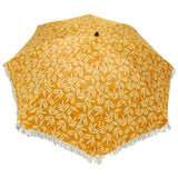 Sonnenschirm Strandschirm Schirm UV Schutz mit Tasche Fransen Gelb Ø 170 cm