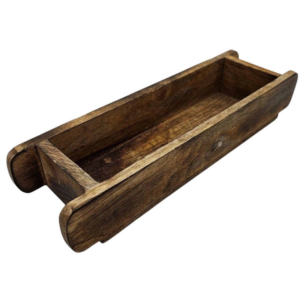 Holzkiste Ziegelform Mangoholz Ziegelsteinform Kiste Landhaus Holz Kasten klein 30x9 cm