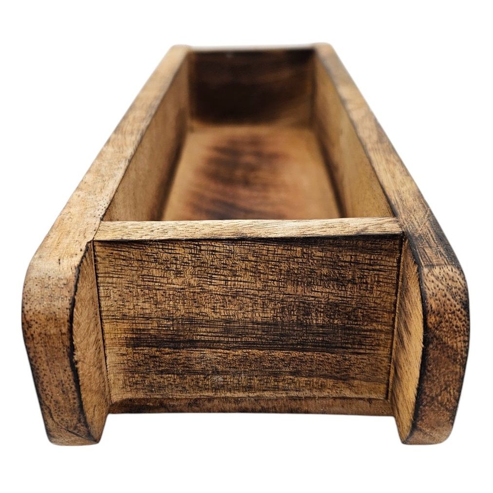 Holzkiste Ziegelform Mangoholz Ziegelsteinform Kiste Landhaus Holz Kasten klein 30x9 cm