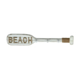Paddle hook rack 3 hooks white wooden coat rack decorative paddle wooden paddle 52 cm BEACH