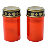 Grabkerzen LED Grablichter Grablicht Grabkerze Friedhofskerze Batterie rot gold
