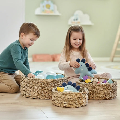 3 Körbe runder Korb Seegras Aufbewahrungskorb Dekokorb natur braun rund Körbche - 3er Seegras Korb Set