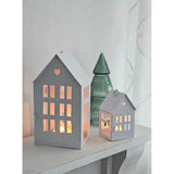 3 Laternenhäuser Windlicht Laternen Häuser Laterne Haus Metall weiß 3er SET - Windlicht Laternenhäuser
