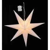 Stern Weihnachtsstern 12 LED 60cm weiß batteriebetrieben innen außen Timer