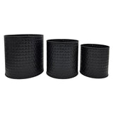 Blumentopf Übertopf Pflanzenkübel Topf Kübel 3er Set schwarz rund Metall Matt