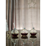 4 Trinkgläser Weihnachtskugel Trinkhalm Glas transparent Weihnachtskugel 400 ml - Trinkglas
