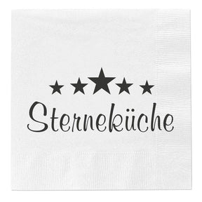 Servietten Sterneküche 80 Stück Party Spruch Feier Fest Tischdeko weiß 33x33 cm - Servietten