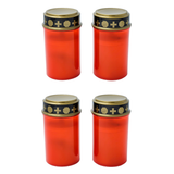 Grabkerzen LED Grablichter Grablicht Grabkerze Friedhofskerze Batterie rot gold