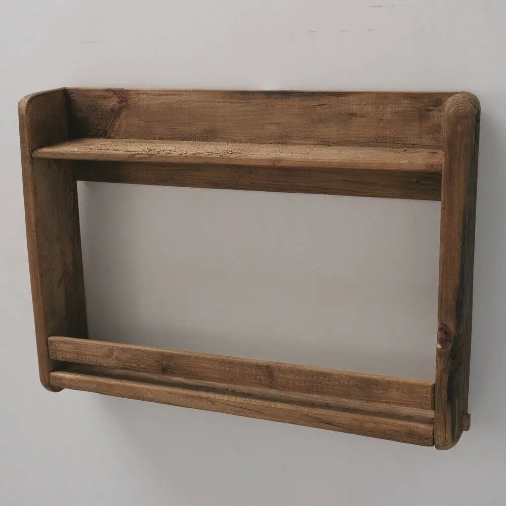 Shelf wall shelf kitchen shelf solid wooden shelf brown recycled wood 69x49 cm