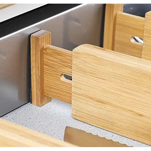 Besteckkasten Schubladeneinsatz Besteckeinsatz Holz Bambus 4-teilig verstellbar