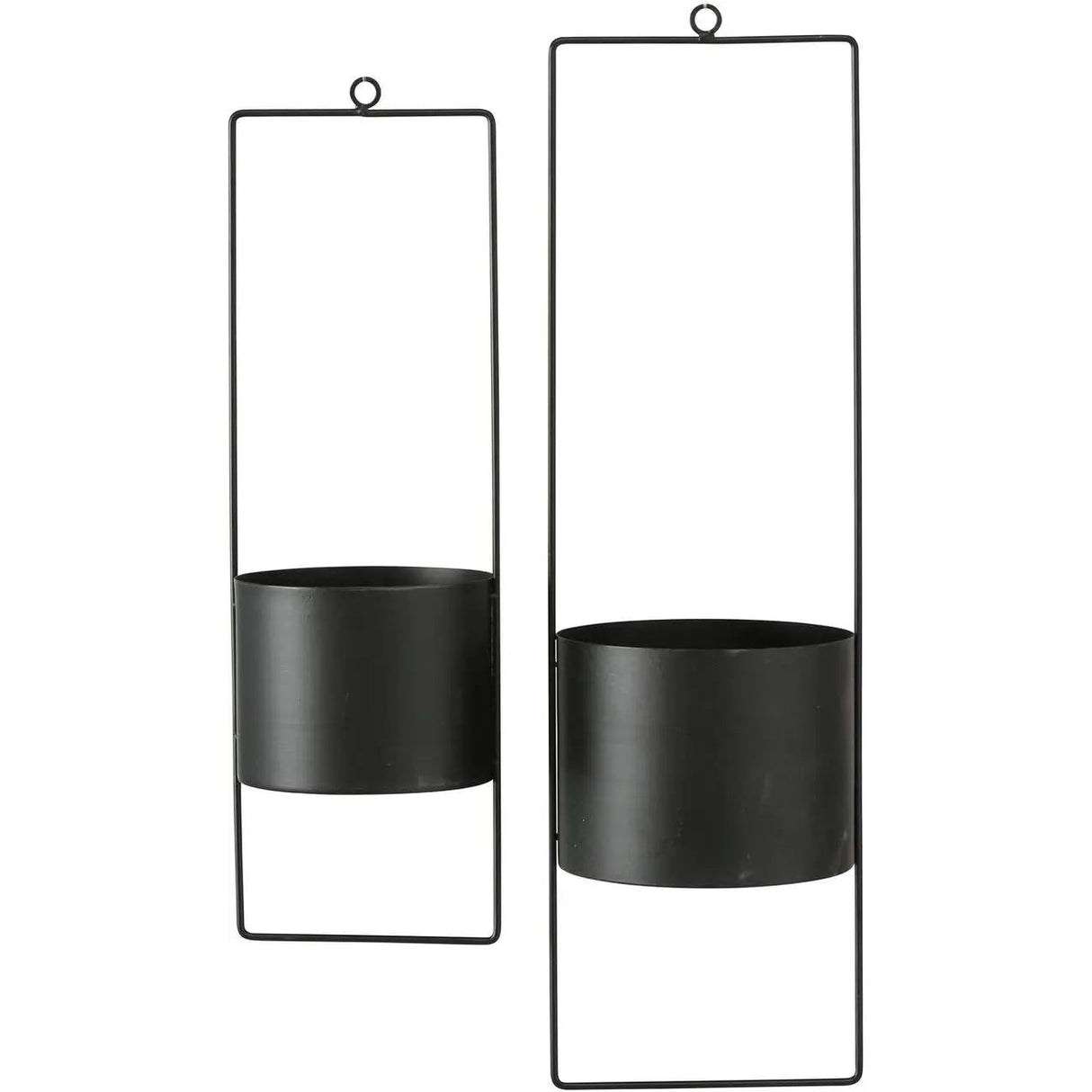 Hanging pot flowerpot metal black indoor outdoor balcony window hanging basket set of 2