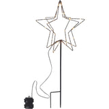 LED Gartenstecker Stern Weihnachtsbeleuchtung batteriebetrieben Timer warmweiß