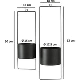 Hanging pot flowerpot metal black indoor outdoor balcony window hanging basket set of 2
