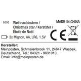 Stern Weihnachtsstern LED Ø 60 cm in&outdoor Timer weiß Beleuchtung Batterie