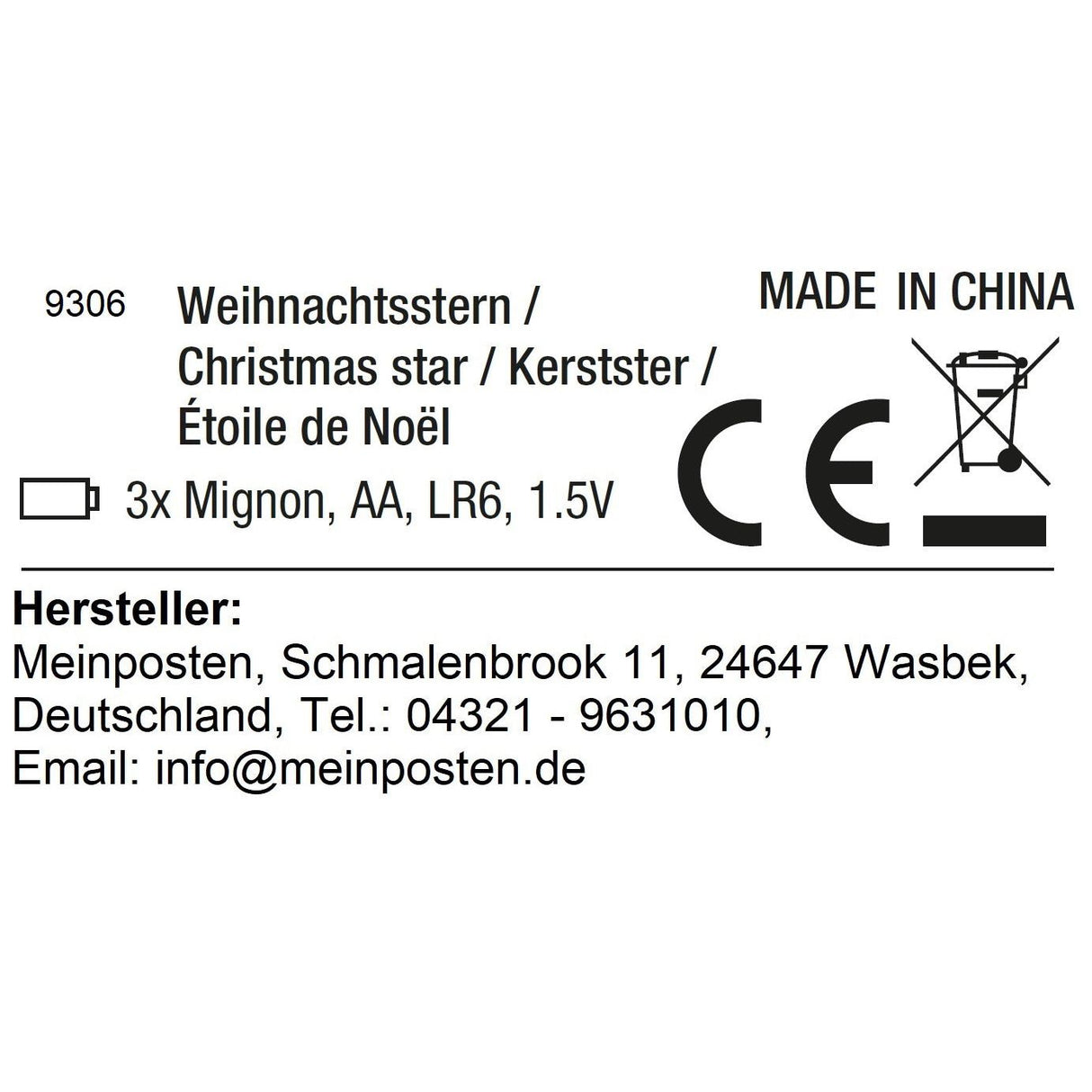 Stern Weihnachtsstern LED Ø 60 cm in&outdoor Timer rot Beleuchtung
