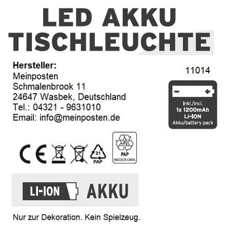 Lamp LED without cable touch table lamp table lamp light wireless dimmable 
