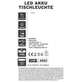 Lamp LED without cable touch table lamp table lamp light wireless dimmable 