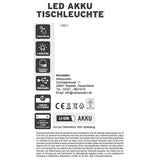 Lamp LED without cable touch table lamp table lamp light wireless dimmable 