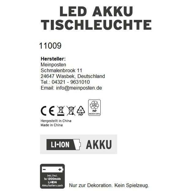Lamp LED without cable touch table lamp table lamp light wireless dimmable 