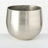 Planter flowerpots silver plant pot decoration set of 2 shiny round