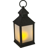 Lantern LED with timer battery-operated flickering light lantern black decoration