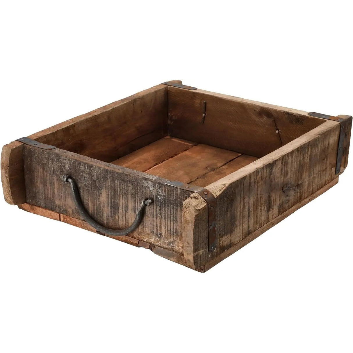 Tablett Ziegelform Kiste Holzkasten recyceltes Holz Landhaus Kasten 31x25 cm