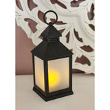 Lantern LED with timer battery-operated flickering light lantern black decoration