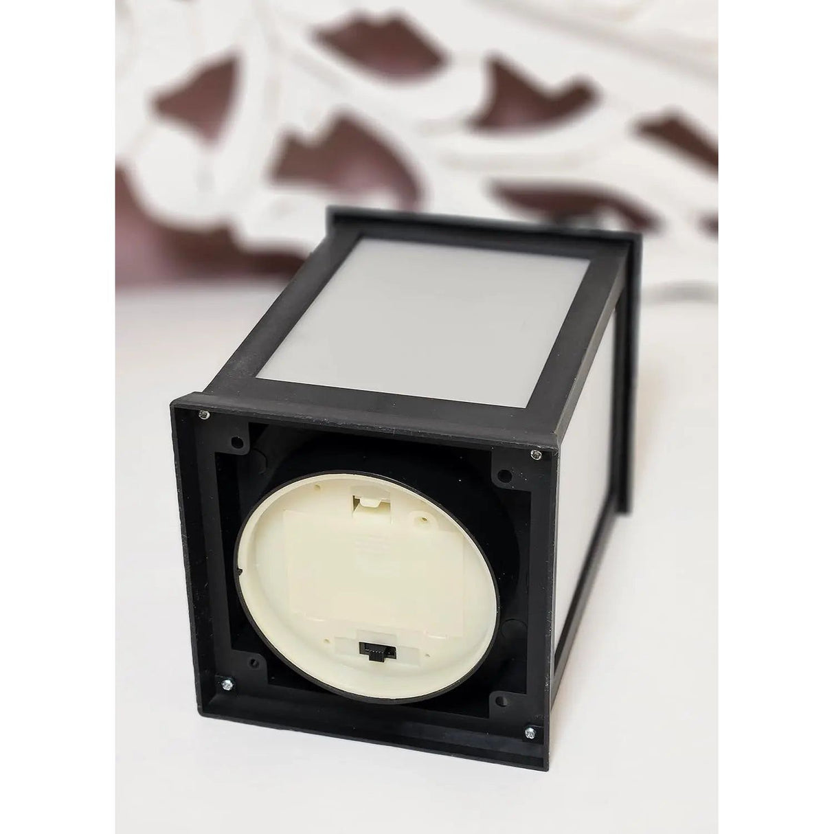 Lantern LED with timer battery-operated flickering light lantern black decoration