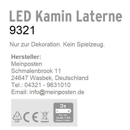 Kaminlaterne LED Elektrokamin Timer Feuerlaterne Laterne Tischkamin Feuer Kamin