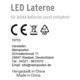 Lantern LED with timer battery-operated flickering light lantern black decoration