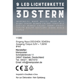 Lichterkette Weihnachtssterne LED warmweiß Fenster 3D Sterne mit Stecker 740cm