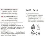 Weihnachtsstern Ø 43 cm Papier-Stern LED Weihnachtsbeleuchtung deko Rot