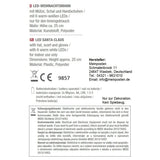 Weihnachtsmann LED Schal & Mütze Beleuchtung warmweiß Höhe 25 cm