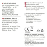 Weihnachtskranz LED Kranz Timer Batterie Lichterkranz warmweiß Leuchtkranz 30 cm