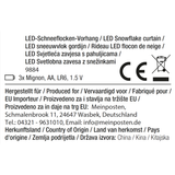 Fairy lights curtain snowflake LED battery timer 210 cm indoor - outdoor