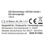 Sternenvorhang Lichterkette LED Timer Batterie 80x85 cm