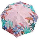 Sonnenschirm rosa mit tropischen Blättern UV-Schutz UPF 40+ Strandschirm Ø 155