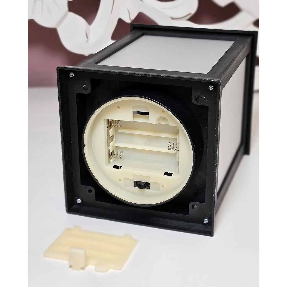 Lantern LED with timer battery-operated flickering light lantern black decoration