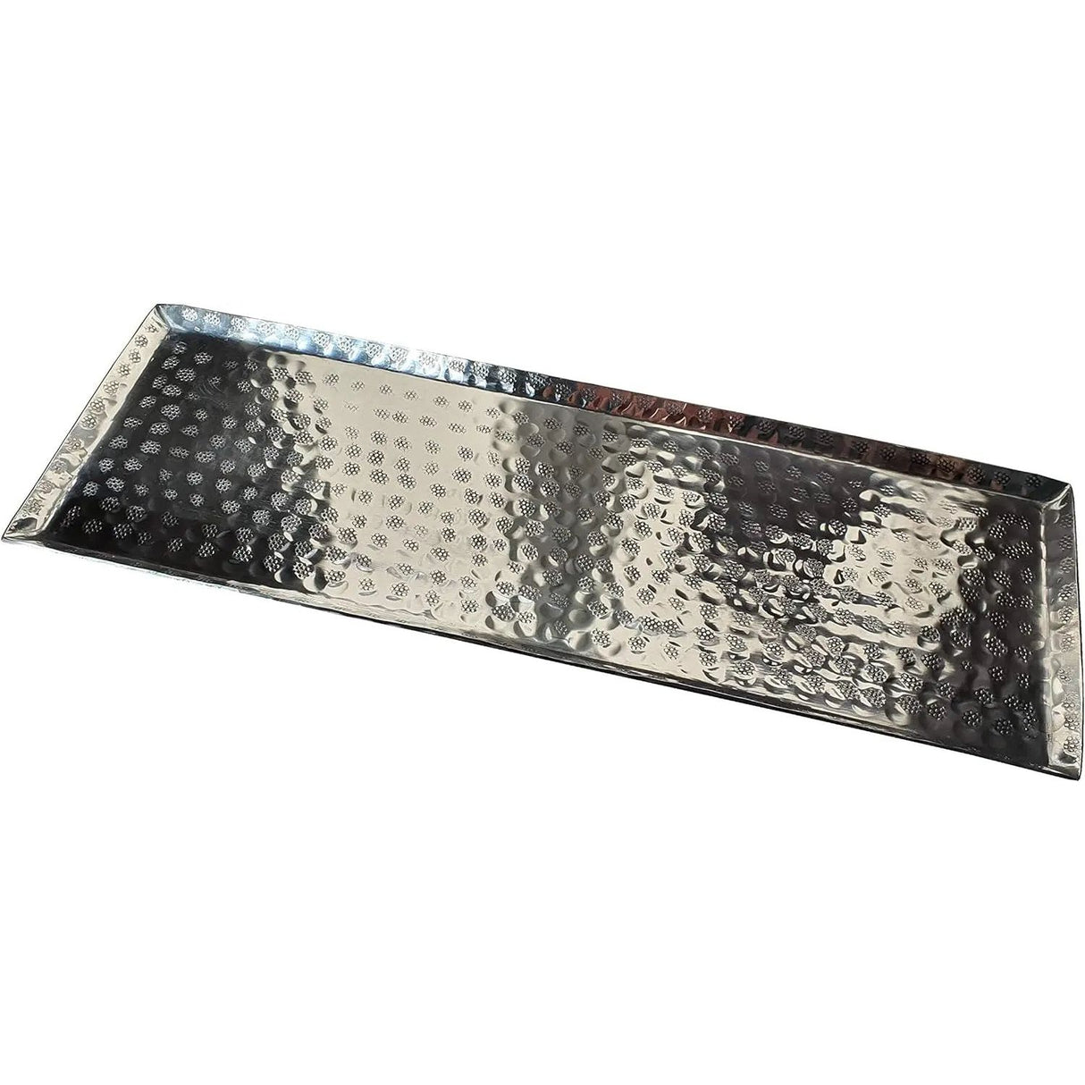 Dekotablett Dekoschale Tablett Schale silber Metall Deko Tischdeko 45x15 cm