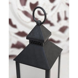 Lantern LED with timer battery-operated flickering light lantern black decoration