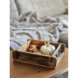 Tablett Ziegelform Kiste Holzkasten recyceltes Holz Landhaus Kasten 31x25 cm