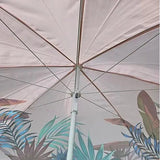 Sonnenschirm rosa mit tropischen Blättern UV-Schutz UPF 40+ Strandschirm Ø 155